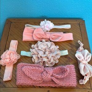 Assorted pink head bands Hair Accessories Set for babies/toddlers